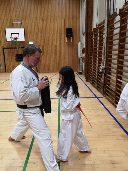 Der øves slag i taekwondoklubben Hwa Rang Aarhus